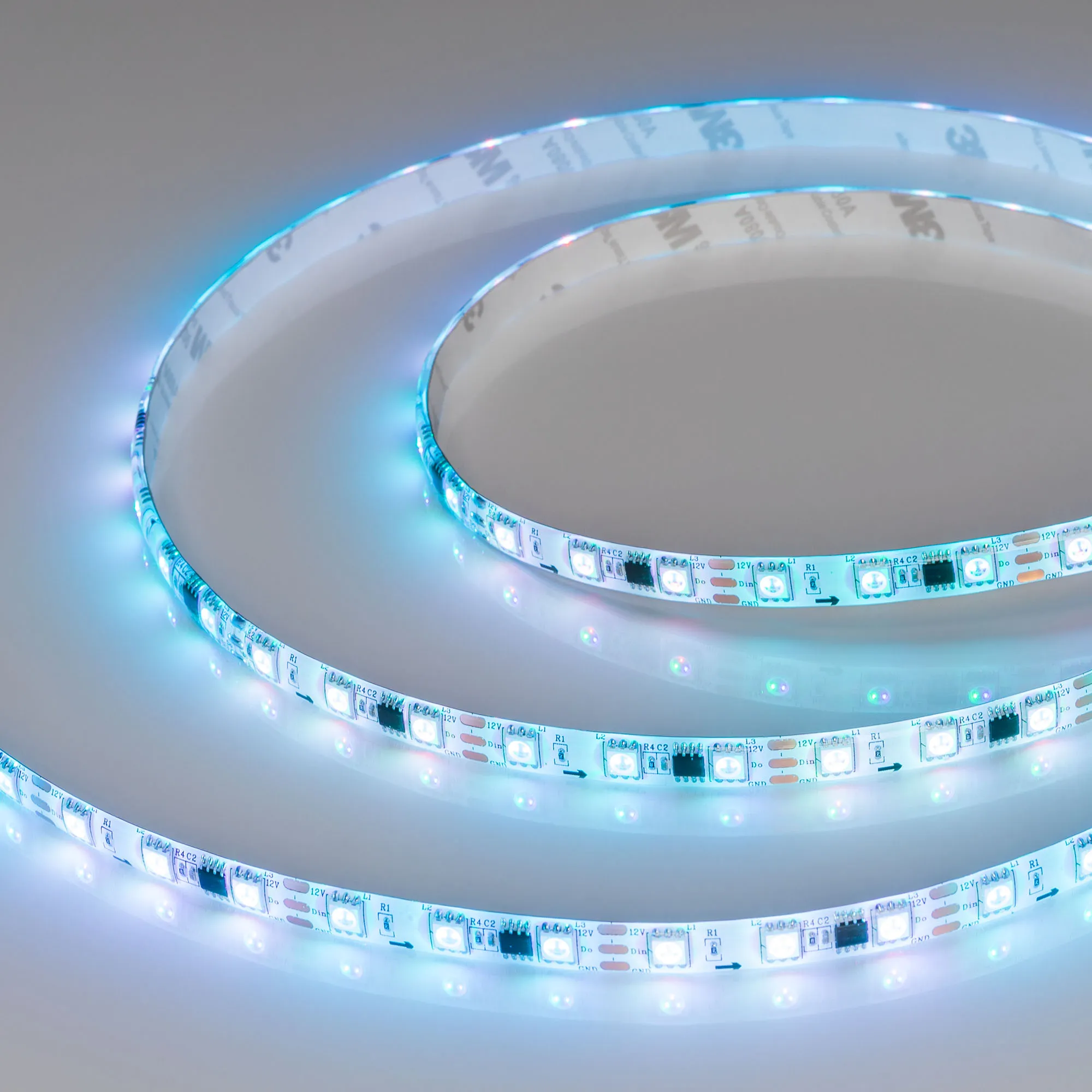 Лента светодиодная герметичная SPI-SE-B60-10mm 12V RGB-PX3 (14.4 W/m, IP65, 5060, 5m) (Arlight, бегущий огонь) - изображение товара