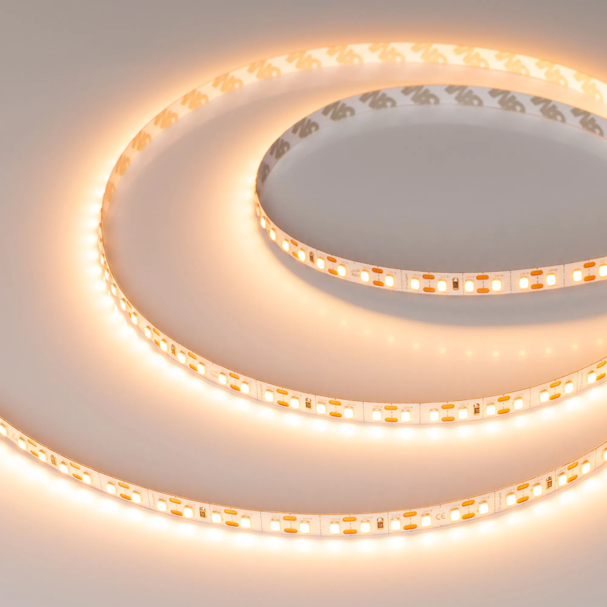 Лента FC-A120-8mm 24V Warm2400-CX1 (10 W/m, IP20, 5m) (Arlight, резка 1 светодиод)