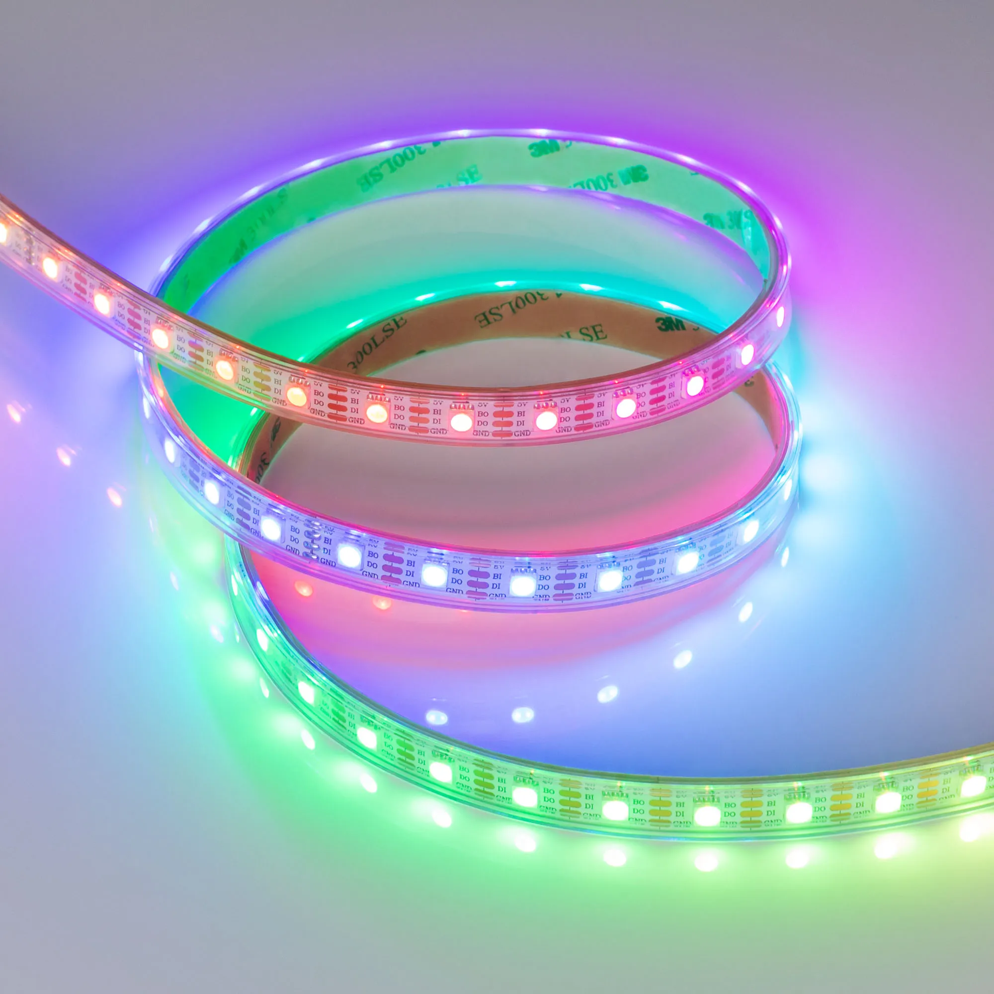 Лента светодиодная герметичная SPI-P-B60-12mm 5V RGB-PX1-BPT (12 W/m, IP66, 5060, 5m) (Arlight, бегущий огонь) - изображение товара