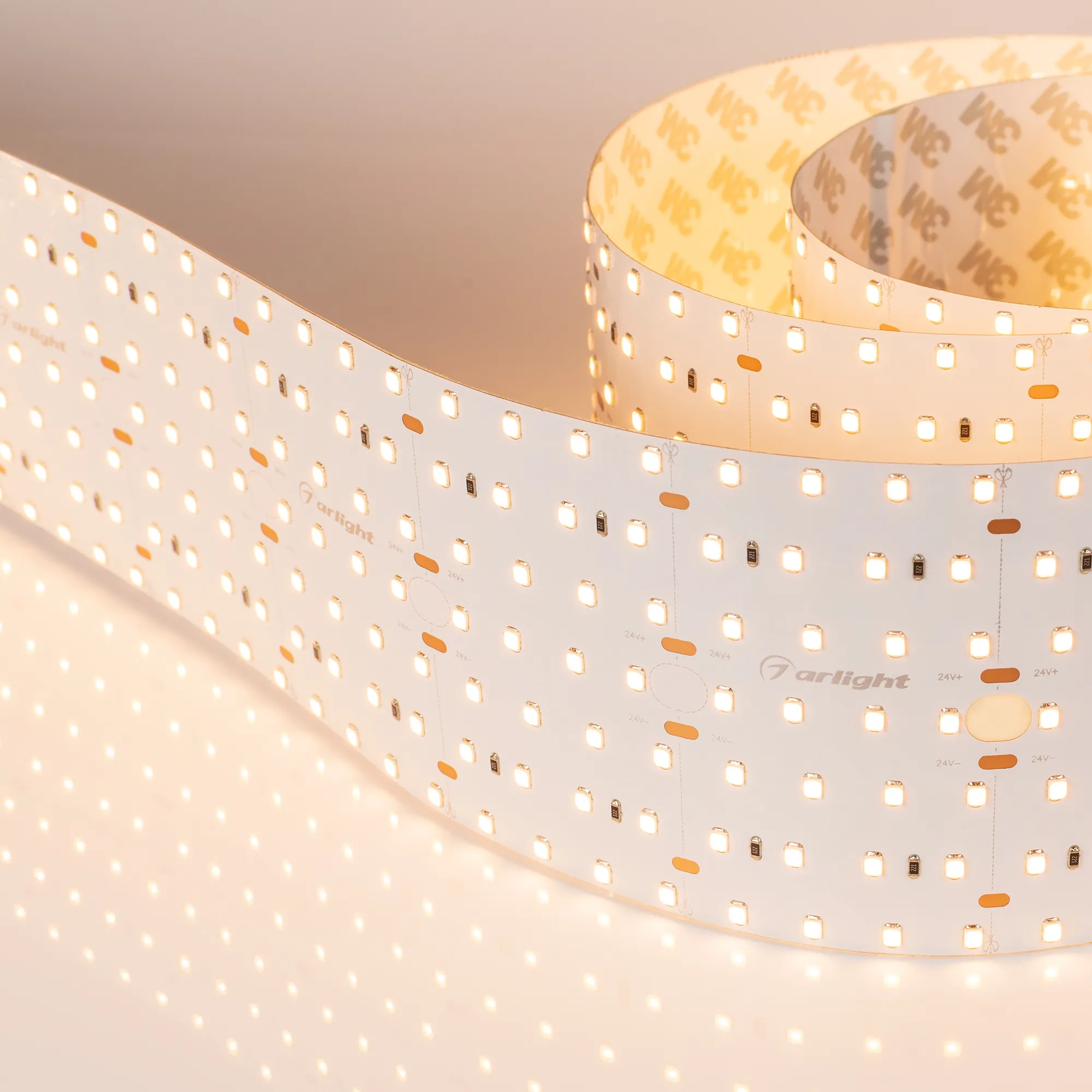 Лента светодиодная S2-2500 24V Warm 2700K 85mm (2835, 560 LED/m, LUX) (Arlight, 40 Вт/м, IP20) - изображение товара