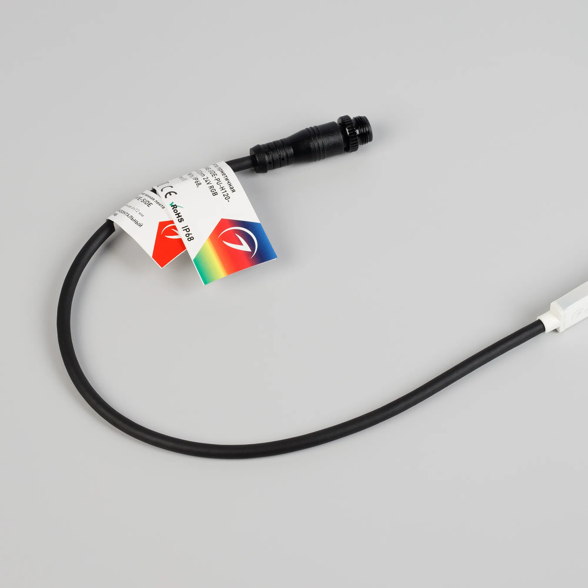 Лента герметичная WAVE-SIDE-PU-H120-06x12mm 24V RGB (8 W/m, IP68, 1m, wire x1) (Arlight, Вывод боковой, 3 года)