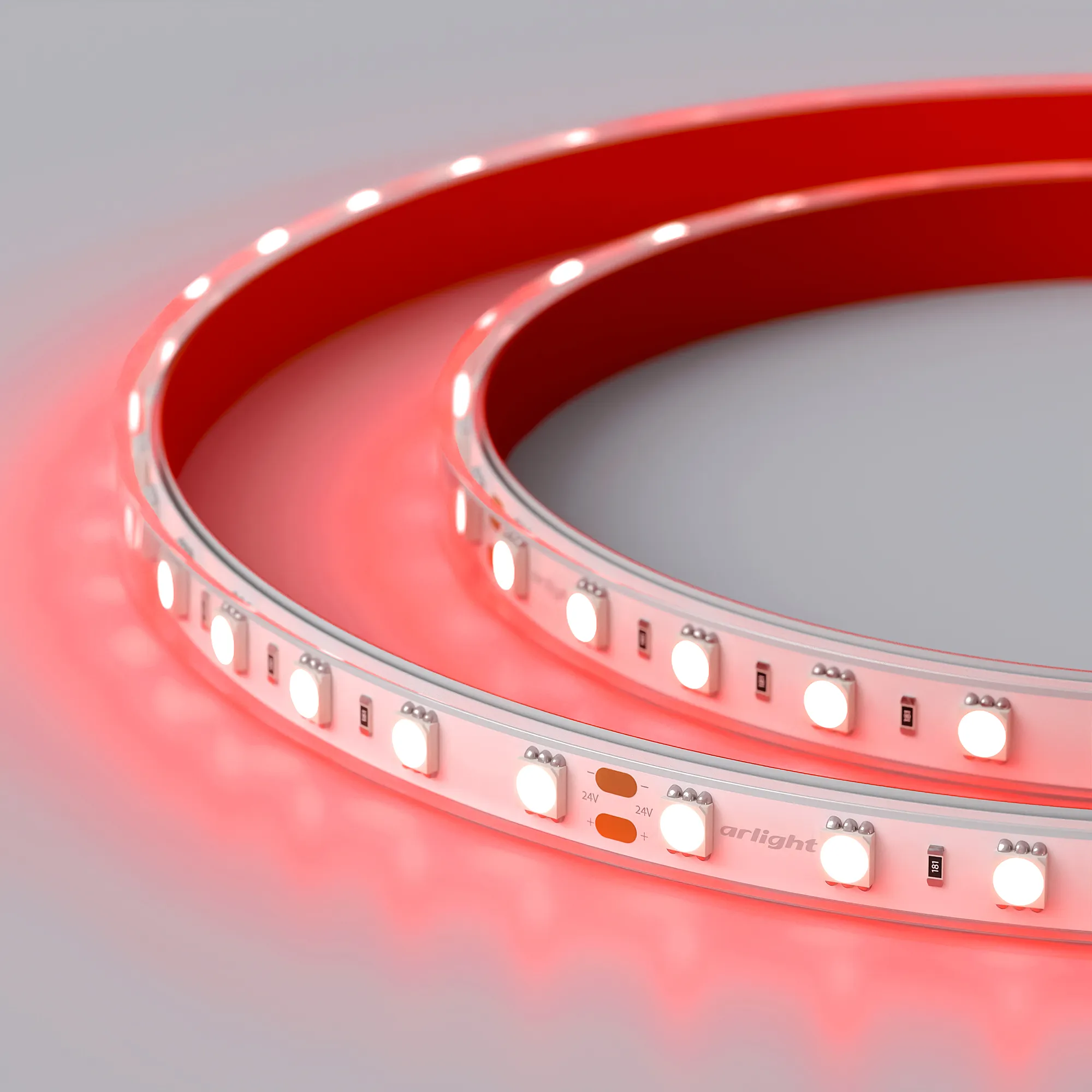 Лента светодиодная герметичная RTW-PFS-B60-13mm 24V Red (14.4 W/m, IP68, 5060, 5m) (Arlight, 14.4 Вт/м, IP68) - изображение товара