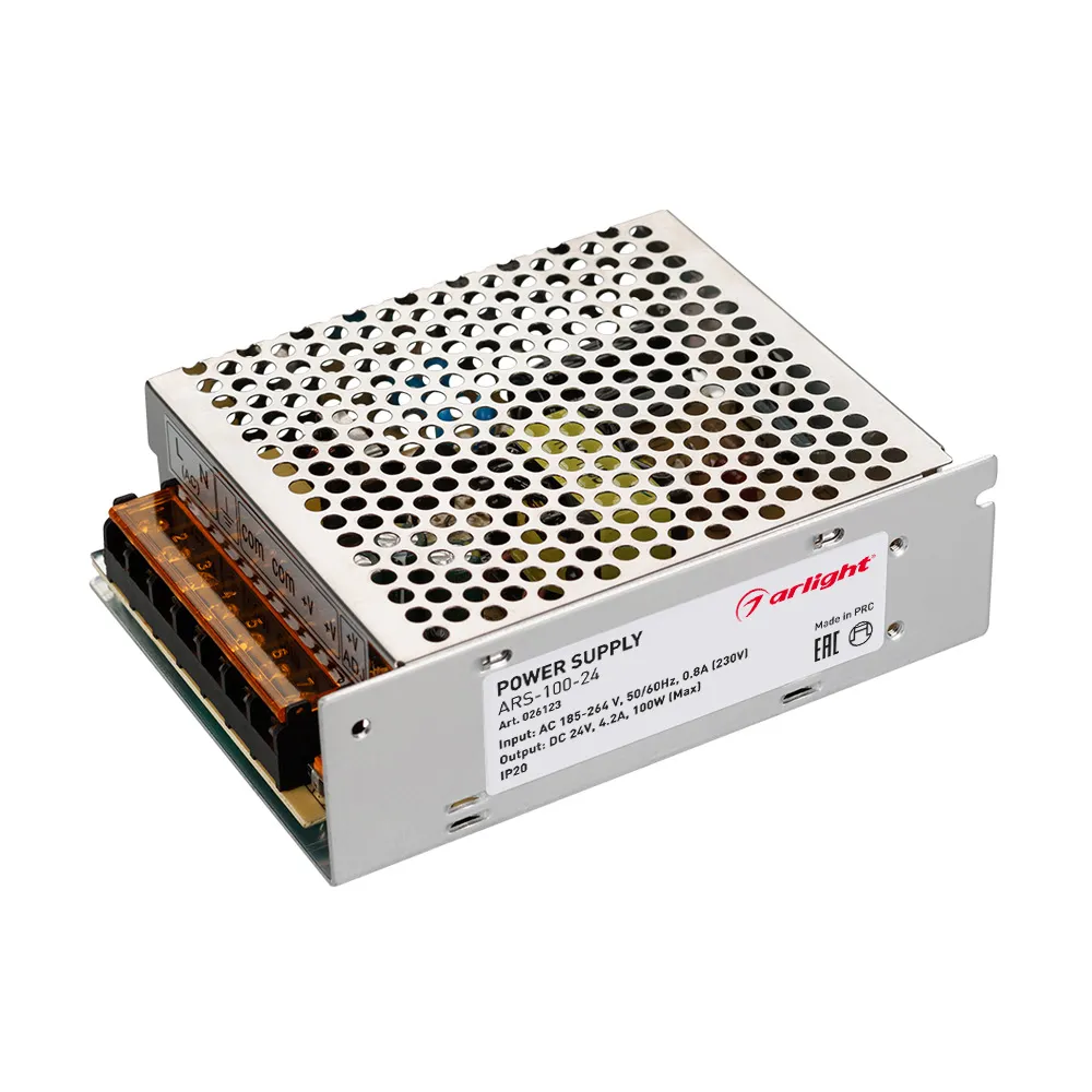 Блок питания ARS-100-24 (24V, 4.2A, 100W) (Arlight, IP20 Сетка, 2 года) - изображение товара