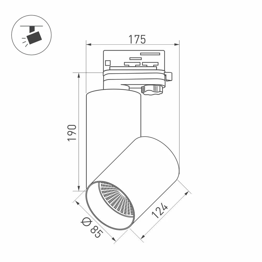 Светильник SP-POLO-TRACK-TURN-R85-15W Warm3000 (WH-GD, 40 deg) (Arlight, IP20 Металл, 3 года)