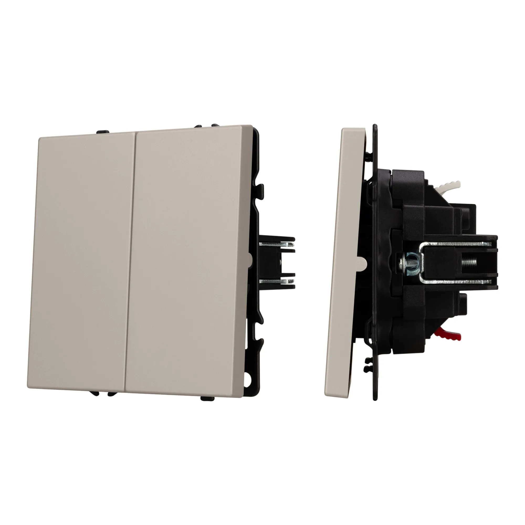 Механизм звонкового выключателя двухклавишный SWT-NOBE-MKR2-SFPL-CA (230V, 10A) (Arlight, Кашемир) - изображение товара