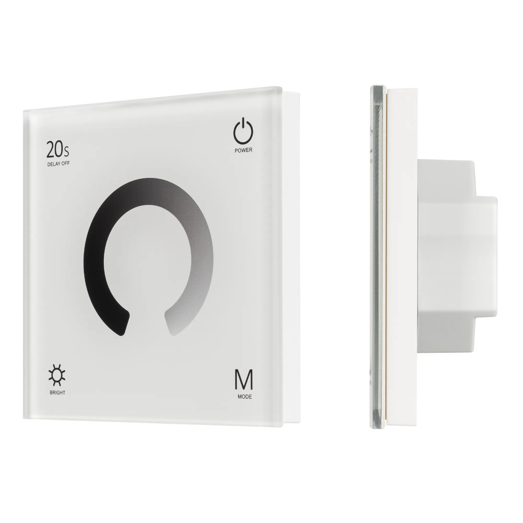 Панель SMART-P4-DIM-G-IN White (12-24V, 4x3A, Sens, 2.4G) (Arlight, IP20 Пластик, 5 лет) - изображение товара