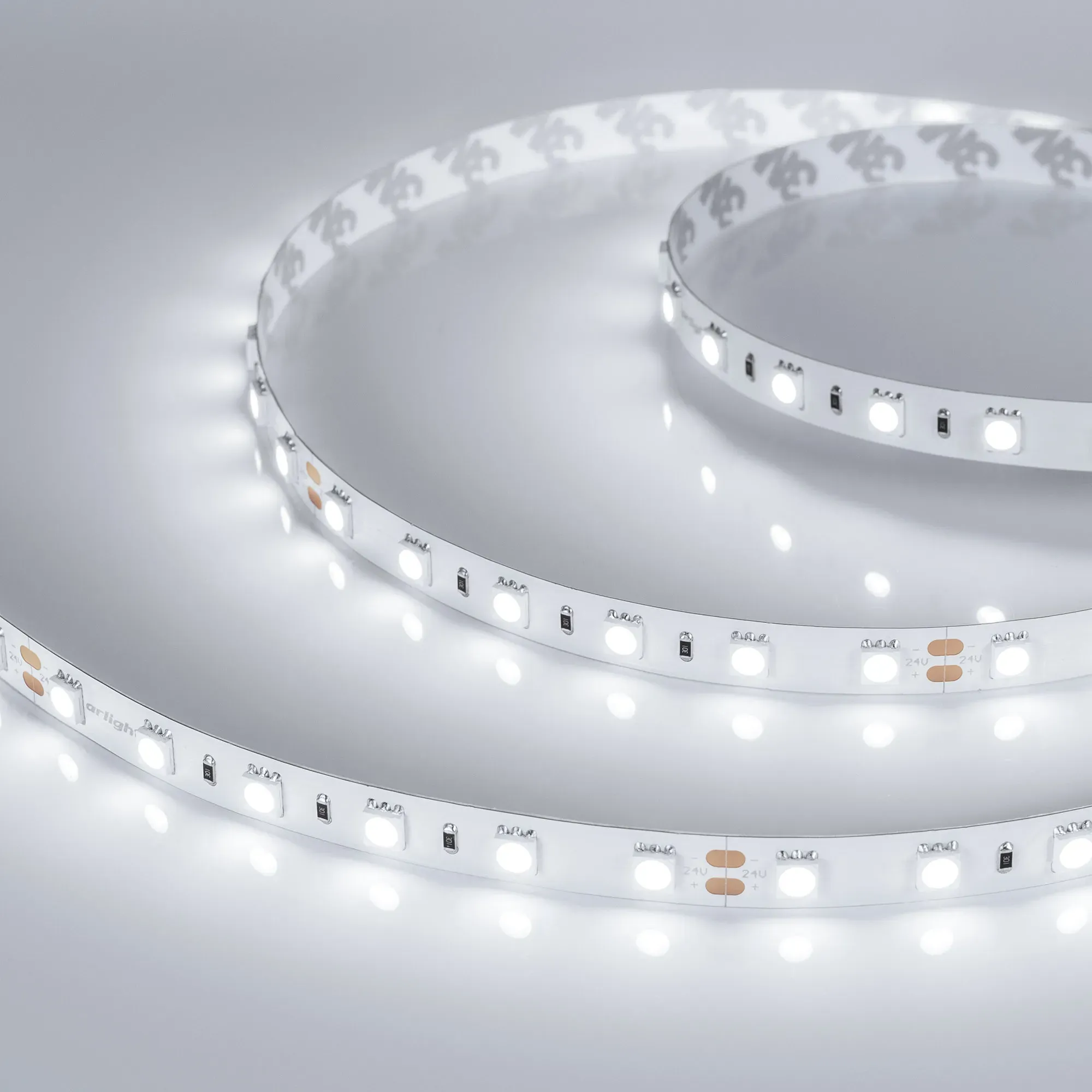 Лента светодиодная RT-B60-10mm 24V White6000 (14.4 W/m, IP20, 5060, 5m) (Arlight, 14.4 Вт/м, IP20) - изображение товара